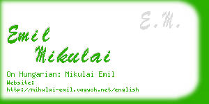 emil mikulai business card